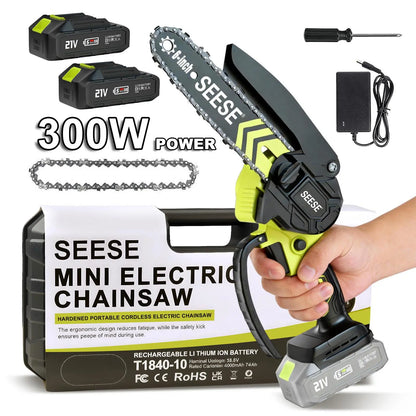 Mini Cordless Chainsaw 6 Inch for Tree Trimming & Wood Cutting