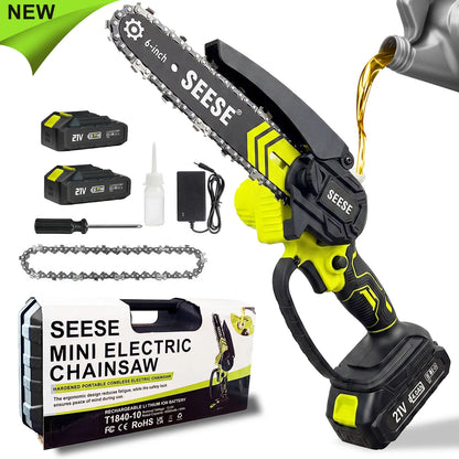 Mini Cordless Chainsaw 6 Inch for Tree Trimming & Wood Cutting