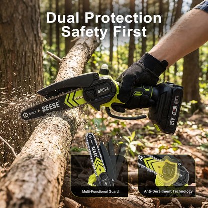 Mini Cordless Chainsaw 6 Inch for Tree Trimming & Wood Cutting