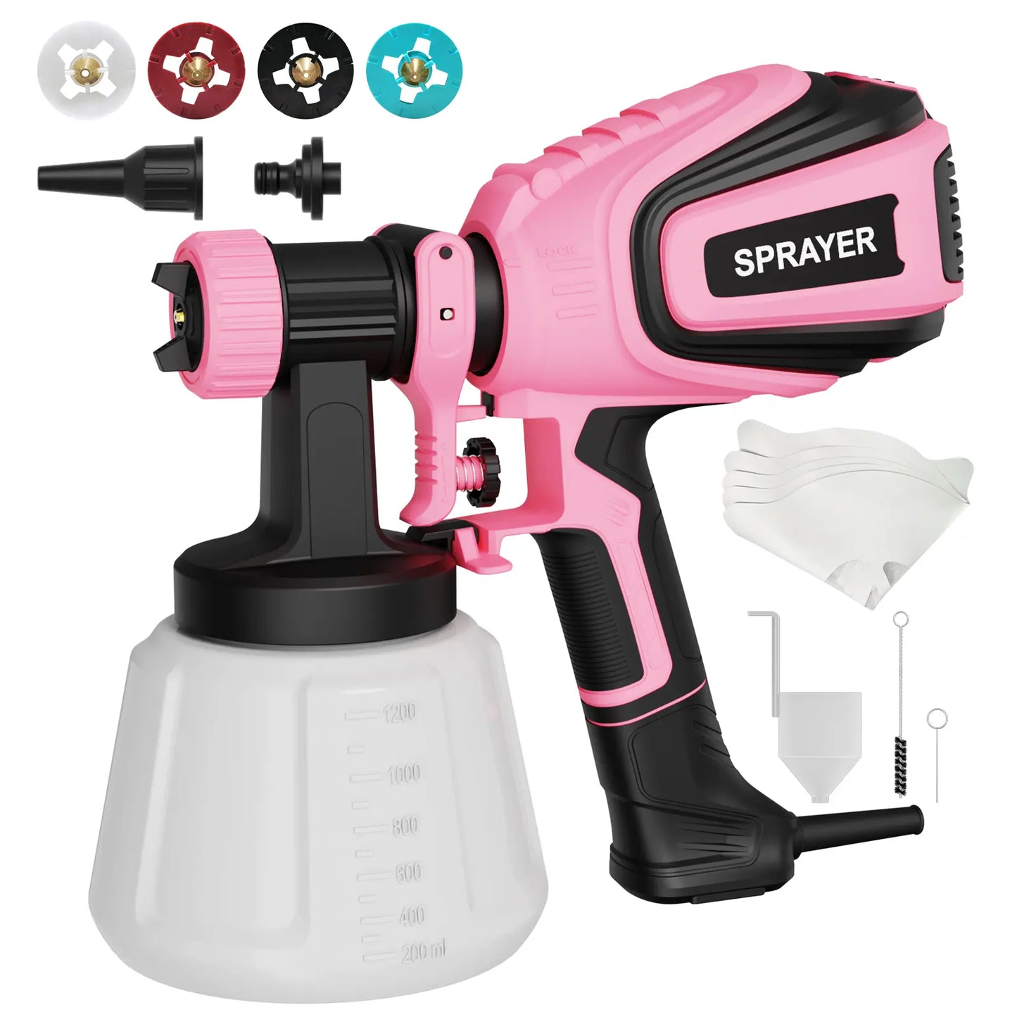 700W HVLP Paint Sprayer Kit with 4 Nozzles and 3 Spray Patterns